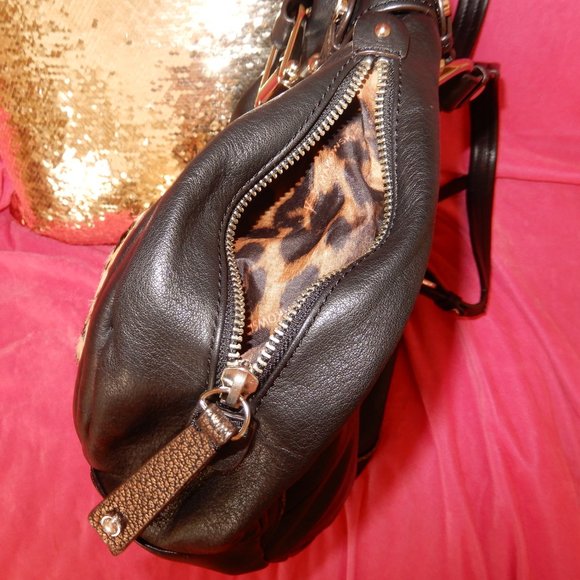 B.MAKOWSKY CALFHAIR PONY LEOPARD CHEETAH HANDBAG - Picture 9 of 10